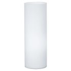 Lámpara de mesa blanca de vidrio, Basken, con interruptor