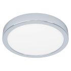 Lámpara de techo baño cromada de plástico, Geraldo, 17W, 3000K LED, IP44