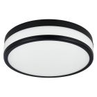 Lámpara de techo baño negra de vidrio, Jacco, 5,7W, 3000K LED, IP44