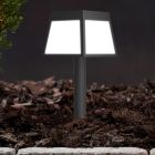 Estaca solar para jardín negra de plástico, Imelda, 7,5W, 3000K LED, IP65