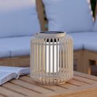 Lámpara de mesa solar marrón de madera, Hanin, 3,3W, 4000K LED, IP44, con interruptor