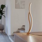 Lámpara de mesa marrón de acero, Tevin, 12W, 4000K LED, con interruptor