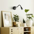 Aplique negro de plástico, Obbe, 3,8W, 3000K LED, con interruptor