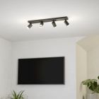 Lámpara de techo inteligente negra de aluminio, Mayke, 3,7W, RGBW LED