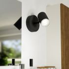 Foco de pared negro de acero, Conradus, IP44