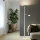 Lámpara de pie blanca de acero, Crijn, 26,5W, 2700K LED, con regulador táctil