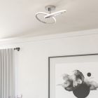 Lámpara de techo cromada de acero, Minh, 12W, white switch LED