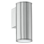 Lámpara exterior plateada de acero inoxidable, Marlies, IP44