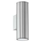 Lámpara exterior plateada de acero inoxidable, Marlies, IP44