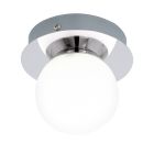 Lámpara de techo cromada de vidrio, Escha, 3W, 3000K LED, IP44
