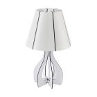 Lámpara de mesa blanca de madera, Bergama, con interruptor