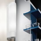 Espejo con luces blanco de vidrio, Amrita, con interruptor