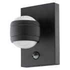 Aplique exterior con sensor de movimiento negro de plástico, Bastien, IP44