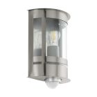 Aplique exterior con sensor de movimiento plateado de metal, Jeremy, IP44