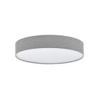 Lámpara de techo gris de plástico, Sila, 40W, ajustable entre luz blanco cálido y frío LED, con mando a distancia