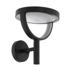 Lámpara exterior negra de aluminio, Funs, 15W, ajustable entre luz blanco cálido y frío LED, IP44