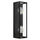 Aplique baño negro de vidrio, Amadou, IP44