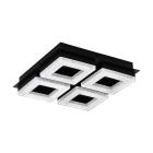 Plafón de techo negro de acero, Arjo, 4W, 3000K LED