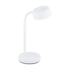Lámpara de mesa blanca de plástico, Annelin, 4W, 3000K LED, con interruptor