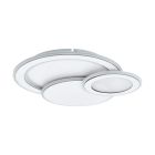 Plafón de techo cromado de acero, Everdina, 11W, color de luz ajustable LED
