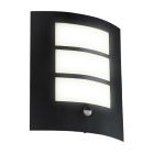 Aplique exterior con sensor de movimiento negro de acero, Elyana, IP44