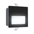 Lámpara de pared exterior empotrada negra de aluminio, Luigino, 3,7W, 4000K LED, IP65