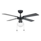 Ventilador de techo negro de acero, Otman, con interruptor de cuerda