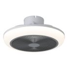 Ventilador de techo blanco de plástico, Henny, 5,2W, ajustable entre luz blanco cálido y frío LED, con mando a distancia