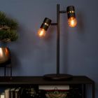 Lámpara de mesa negra de aluminio, Jelger, con interruptor