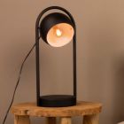 Lámpara de mesa negra de aluminio, Jasin, con interruptor