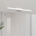 Espejo con luces blanco de plástico, Keisha, 5W, ajustable entre luz blanco cálido y frío LED, IP44, regulable en 3 pasos