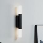 Espejo con luces negro de aluminio, Yolande, 5,5W, 3000K LED, IP44