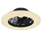 Ventilador de techo negro de plástico, Joni, 40W, ajustable entre luz blanco cálido y frío LED, con mando a distancia