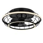 Ventilador de techo negro de metal, Jorne, 30W, ajustable entre luz blanco cálido y frío LED, con mando a distancia
