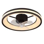Ventilador de techo negro de plástico, Klaaske, 30W, ajustable entre luz blanco cálido y frío LED, con mando a distancia