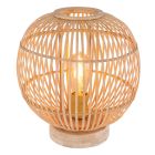 Lámpara de mesa de madera marrón, Terry, con interruptor