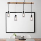 Lámpara colgante rústica madera, Mariya