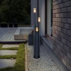 Lámpara exterior antracita de acero inoxidable, Bodil, IP44