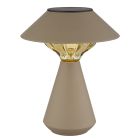 Lámpara de mesa solar marrón de plástico, Nasr, 0,06W, 3000K LED, IP44, con interruptor