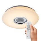 Plafón de techo blanco de plástico, Adali, 18W, RGBW LED, con mando a distancia