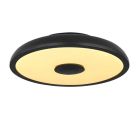 Plafón de techo negro de plástico, Musica, 18W, color de luz ajustable LED, IP44, con mando a distancia