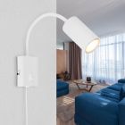 Aplique de pared con enchufe blanco de metal, Roelof, con interruptor