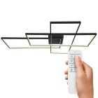 Plafón de techo negro de plástico, Terri, 100W, ajustable entre luz blanco cálido y frío LED, con mando a distancia