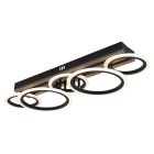 Lámpara de techo negra de metal, Benedicte, 34W, white switch LED