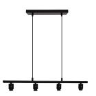 Lámpara colgante sin pantalla negra de aluminio, Rika