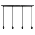 Lámpara colgante sin pantalla negra de aluminio, Rika