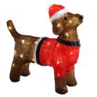 Perro navideño acrílico, LED - 38 cm