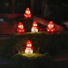 3 Papá Noel LED y 2 muñecos de nieve LED, para interior y exterior