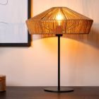 Lámpara de mesa de ratán madera, Yunkai, con interruptor