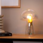 Lámpara de mesa moderna transparente, Fungo, con interruptor